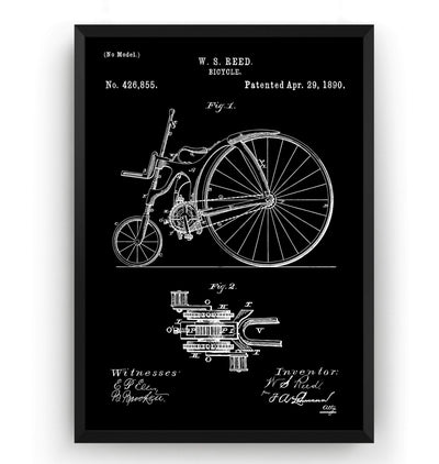 Bicycle 1890 Patent Print - Magic Posters