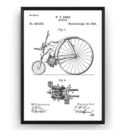 Bicycle 1890 Patent Print - Magic Posters