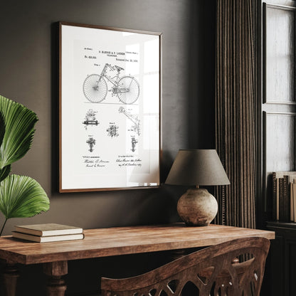 Bicycle 1890 Patent Print - Magic Posters