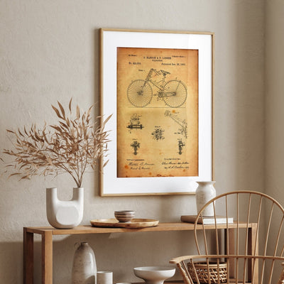 Bicycle 1890 Patent Print - Magic Posters