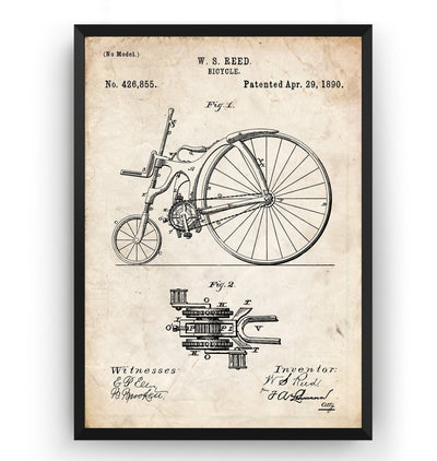 Bicycle 1890 Patent Print - Magic Posters