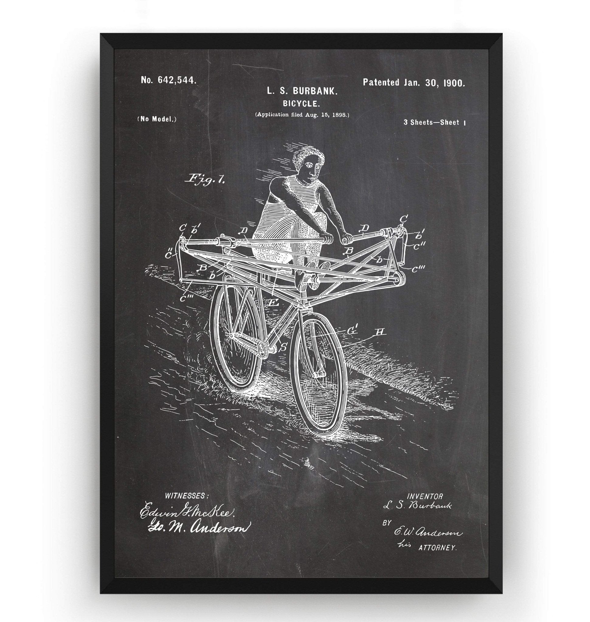 Bicycle 1900 Patent Print - Magic Posters