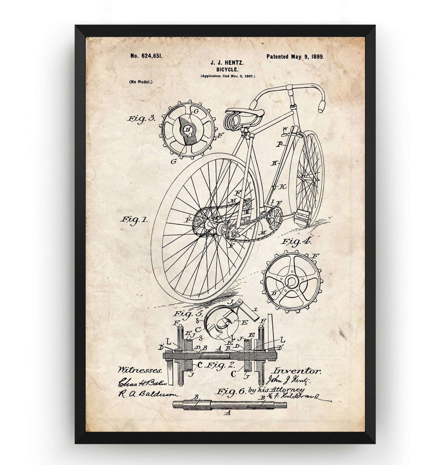 Bicycle Patent Print - Magic Posters