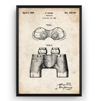 Binoculars 1945 Patent Print - Magic Posters