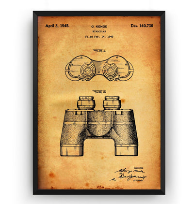 Binoculars 1945 Patent Print - Magic Posters