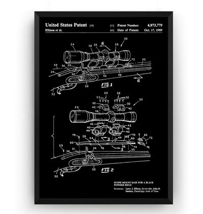 Black Powder Rifle Scope 1989 Patent Print - Magic Posters