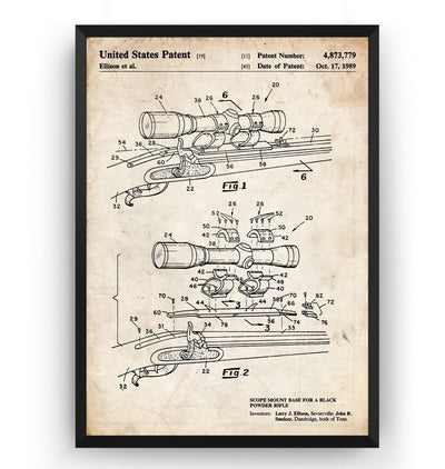 Black Powder Rifle Scope 1989 Patent Print - Magic Posters