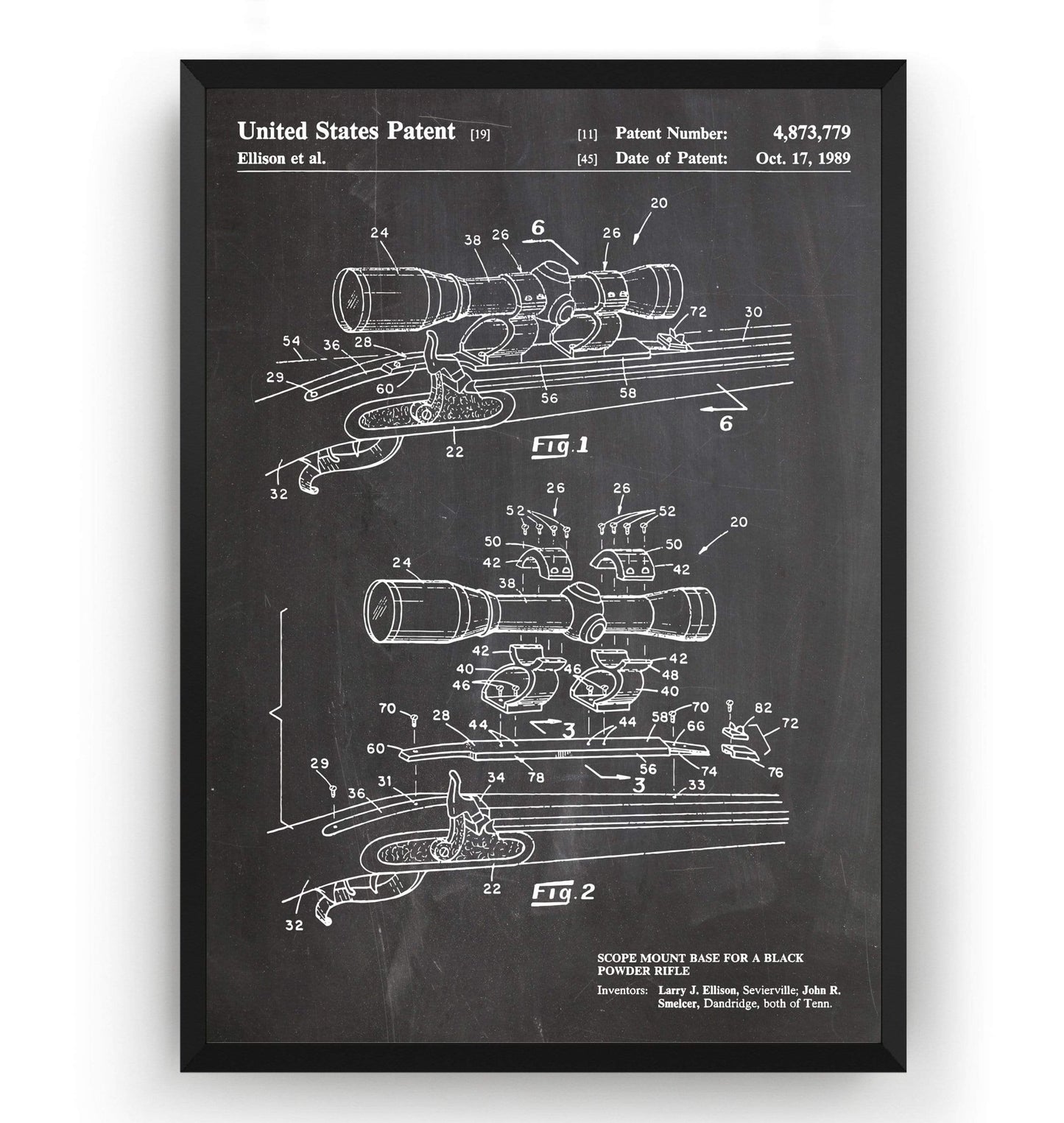 Black Powder Rifle Scope 1989 Patent Print - Magic Posters