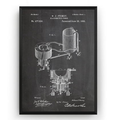 Blacksmith Forge 1892 Patent Print - Magic Posters
