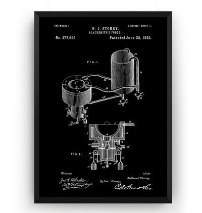 Blacksmith Forge 1892 Patent Print - Magic Posters