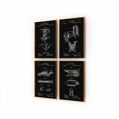 Blacksmith Set Of 4 Patent Prints - Magic Posters