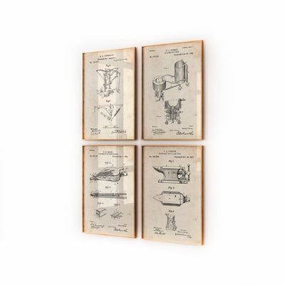 Blacksmith Set Of 4 Patent Prints - Magic Posters