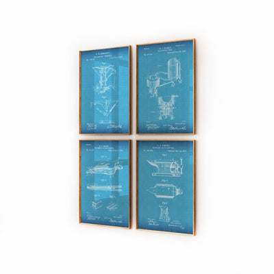 Blacksmith Set Of 4 Patent Prints - Magic Posters