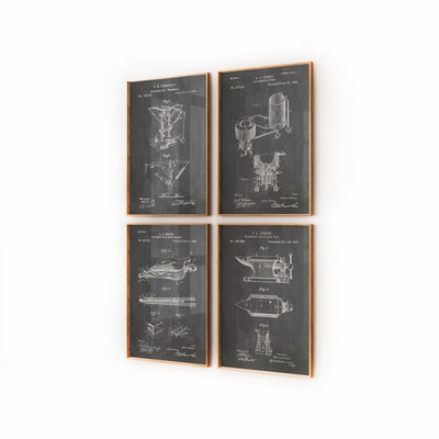 Blacksmith Set Of 4 Patent Prints - Magic Posters