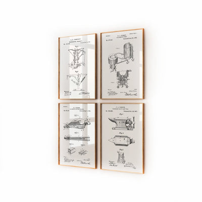Blacksmith Set Of 4 Patent Prints - Magic Posters
