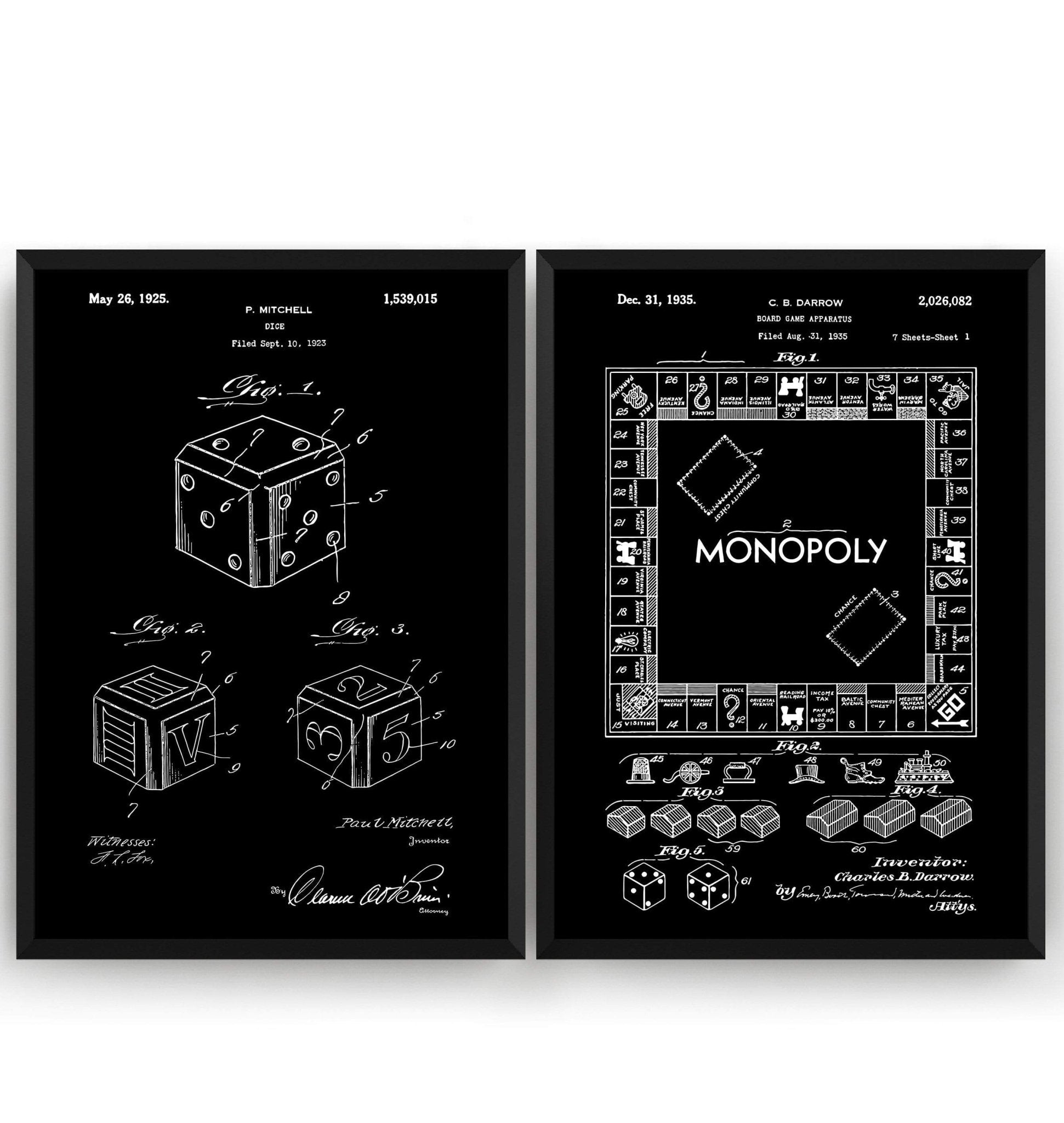 Board Game Set Of 2 Patent Prints - Magic Posters