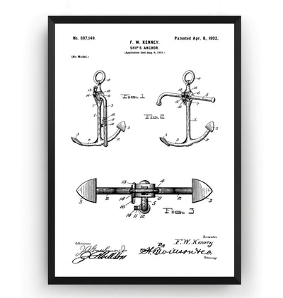 Boat Anchor 1902 Patent Print - Magic Posters