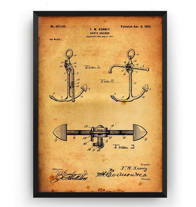 Boat Anchor 1902 Patent Print - Magic Posters
