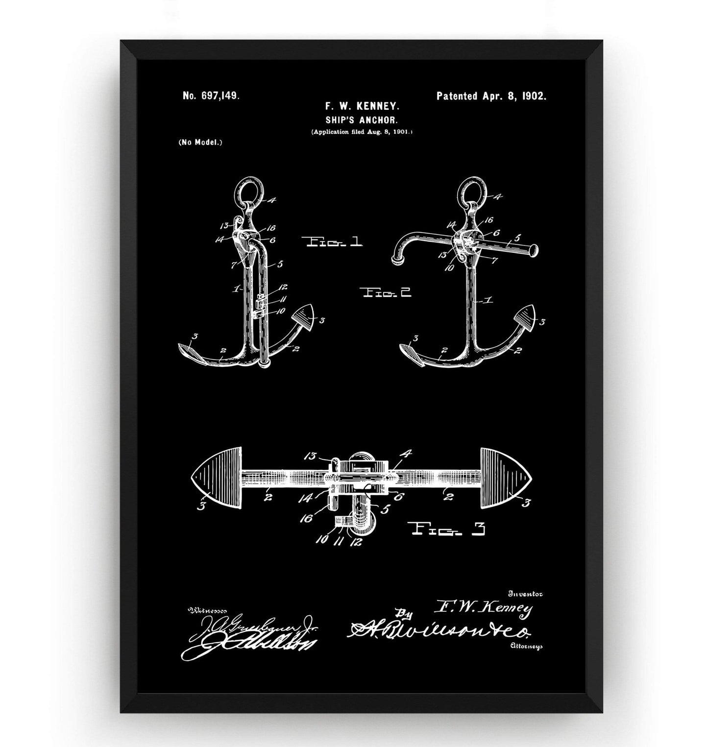 Boat Anchor 1902 Patent Print - Magic Posters