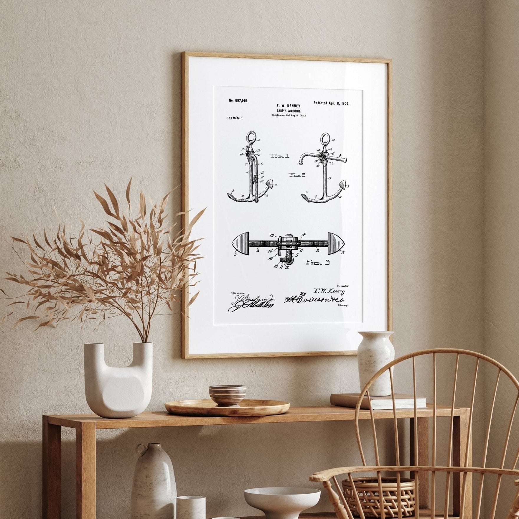 Boat Anchor 1902 Patent Print - Magic Posters