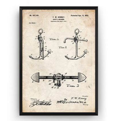 Boat Anchor 1902 Patent Print - Magic Posters