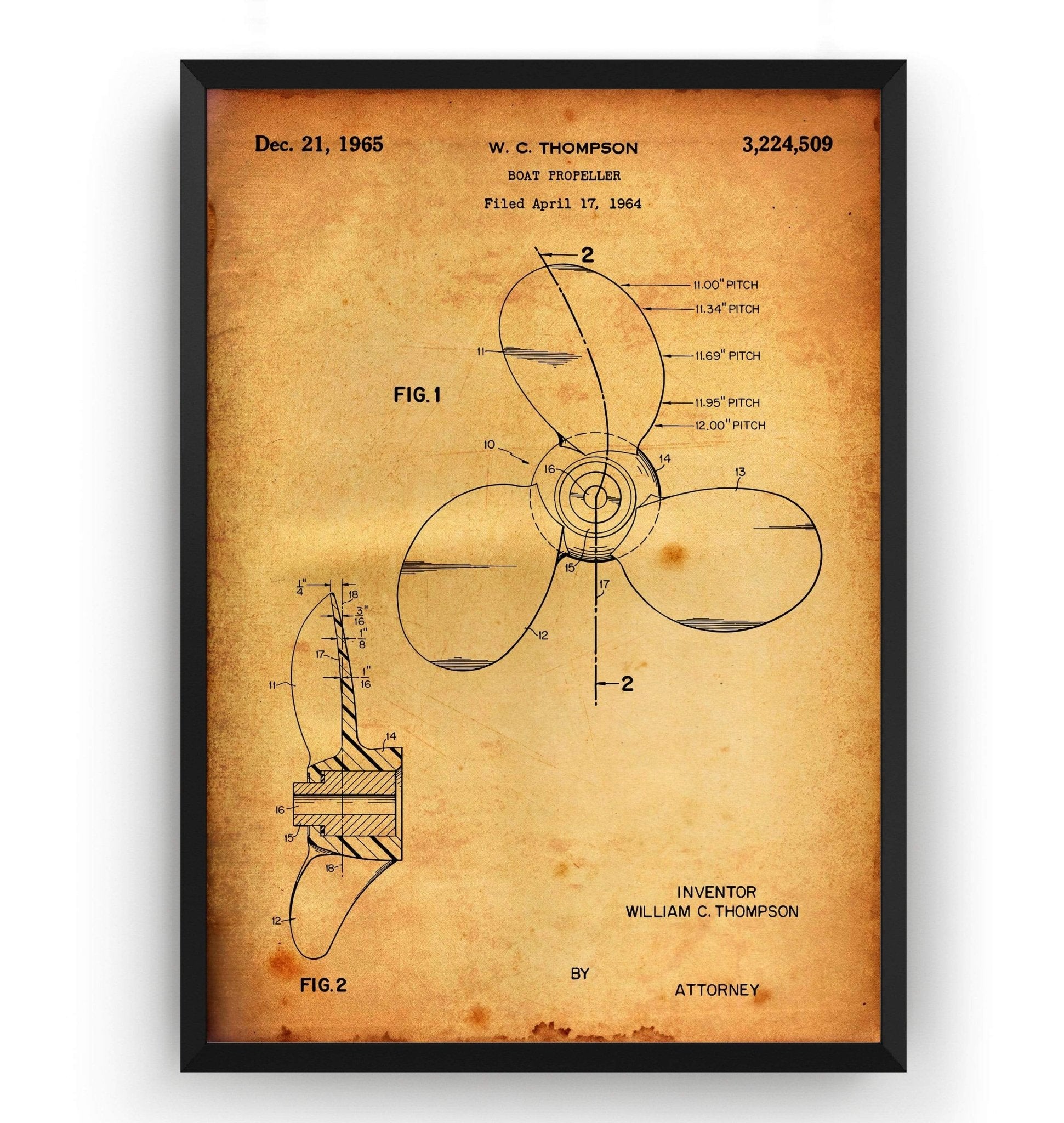 Boat Propeller 1964 Patent Print - Magic Posters