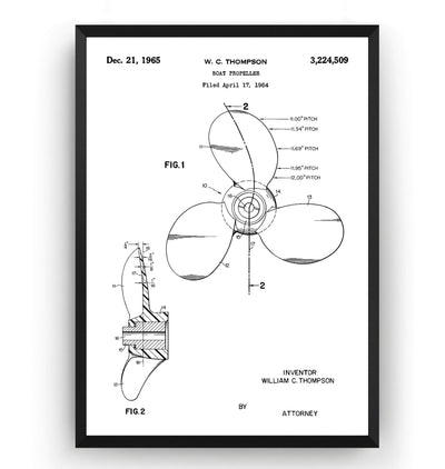 Boat Propeller 1964 Patent Print - Magic Posters