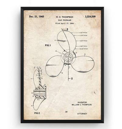 Boat Propeller 1964 Patent Print - Magic Posters