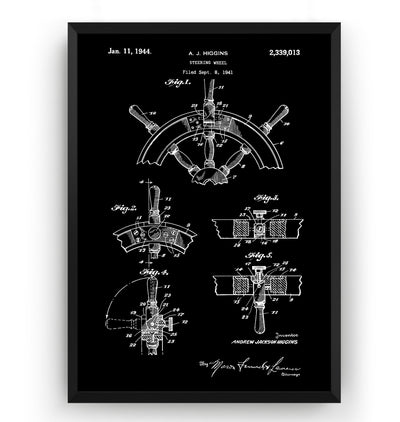 Boat Steering 1944 Patent Print - Magic Posters
