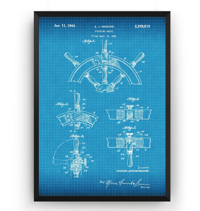 Boat Steering 1944 Patent Print - Magic Posters