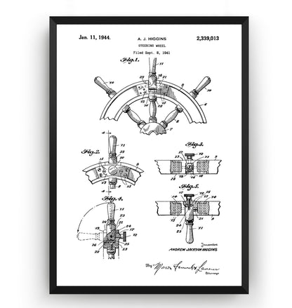 Boat Steering 1944 Patent Print - Magic Posters