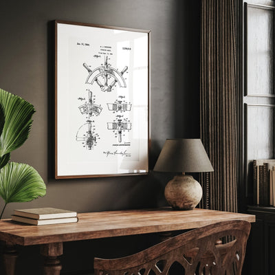 Boat Steering 1944 Patent Print - Magic Posters