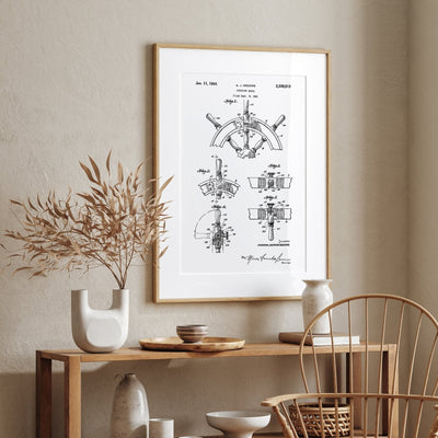 Boat Steering 1944 Patent Print - Magic Posters