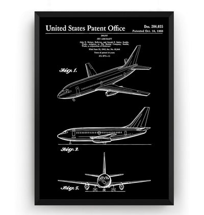 Boeing 737 1966 Patent Print - Magic Posters