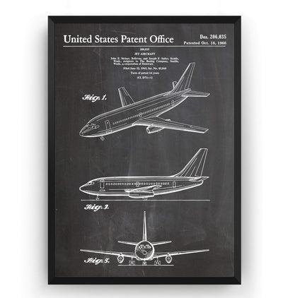 Boeing 737 1966 Patent Print - Magic Posters