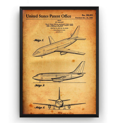 Boeing 737 1966 Patent Print - Magic Posters