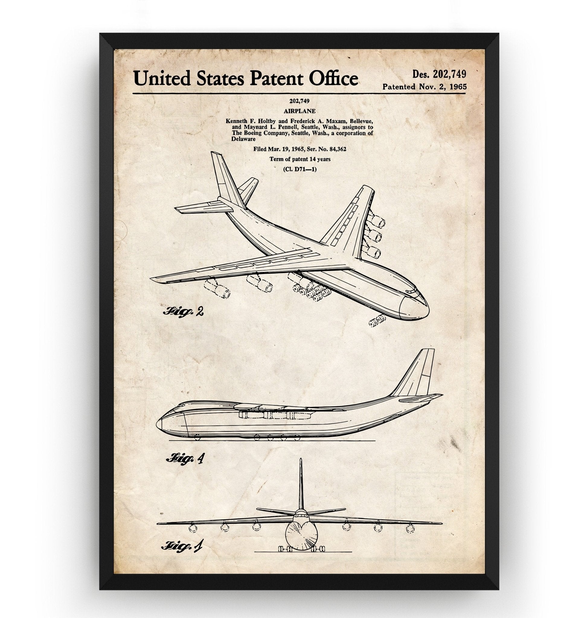 Boeing Aircraft Carrier 1965 Patent Print - Magic Posters