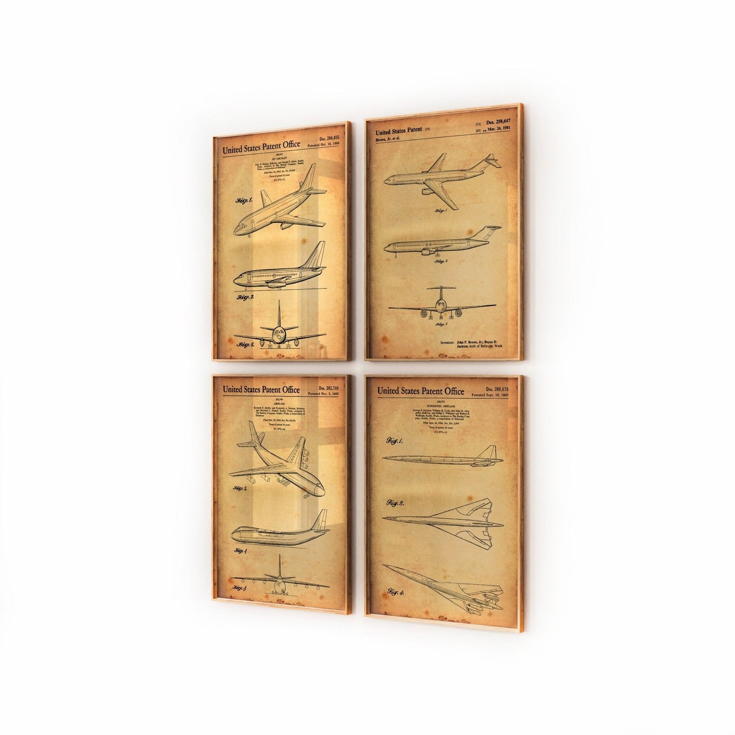 Boeing Aircraft Set Of 4 Patent Prints - Magic Posters