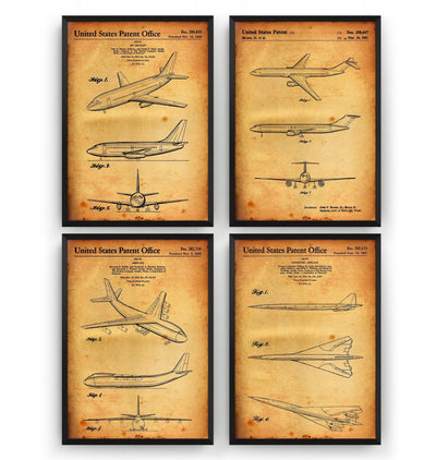 Boeing Aircraft Set Of 4 Patent Prints - Magic Posters
