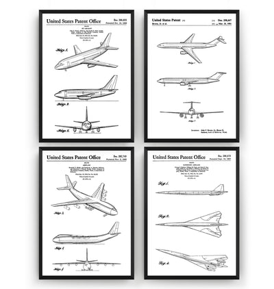Boeing Aircraft Set Of 4 Patent Prints - Magic Posters