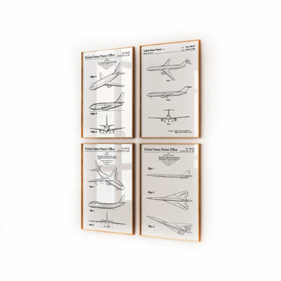 Boeing Aircraft Set Of 4 Patent Prints - Magic Posters