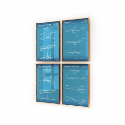 Boeing Aircraft Set Of 4 Patent Prints - Magic Posters