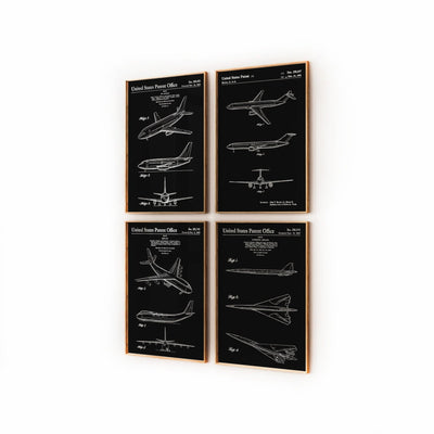 Boeing Aircraft Set Of 4 Patent Prints - Magic Posters