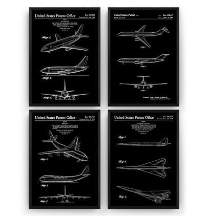 Boeing Aircraft Set Of 4 Patent Prints - Magic Posters