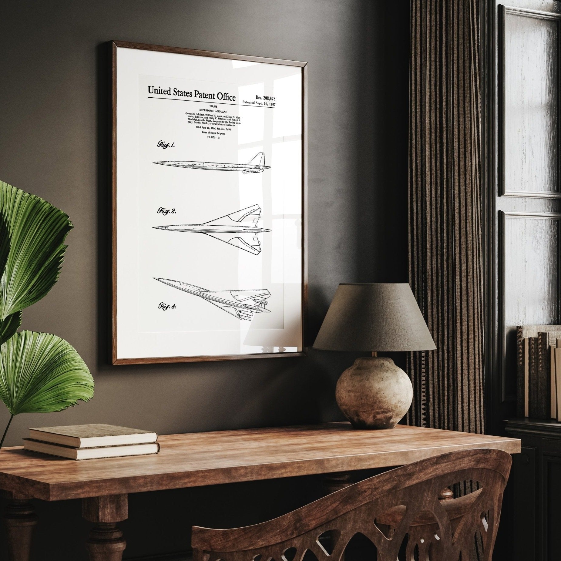 Boeing Supersonic Airplane 1967 Patent Print - Magic Posters