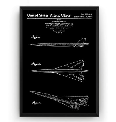 Boeing Supersonic Airplane 1967 Patent Print - Magic Posters