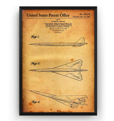 Boeing Supersonic Airplane 1967 Patent Print - Magic Posters