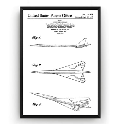 Boeing Supersonic Airplane 1967 Patent Print - Magic Posters