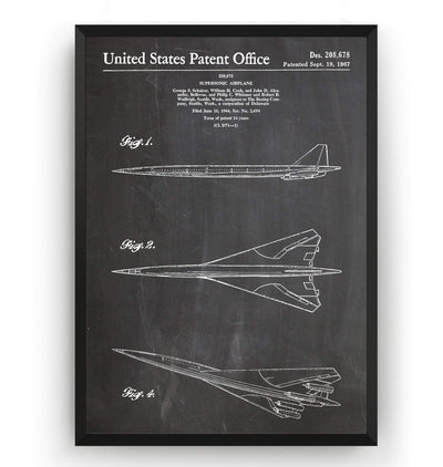 Boeing Supersonic Airplane 1967 Patent Print - Magic Posters