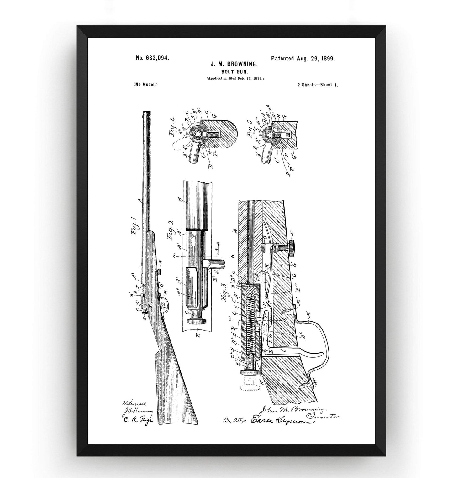 Bolt Gun Patent Print - Magic Posters
